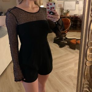 Forever 21 Dressy Sexy Black Lace Romper